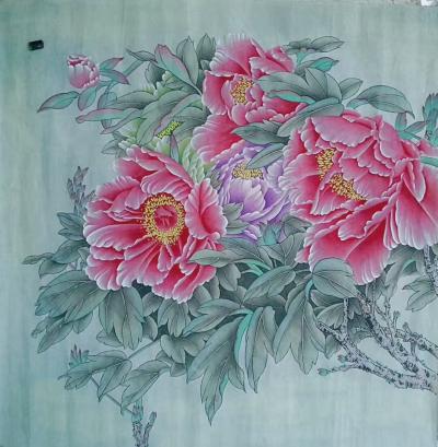 胡记领日记-斗方圆扇工笔欣赏。【图1】