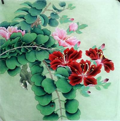 胡记领日记-斗方圆扇工笔欣赏。【图3】