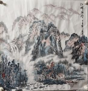 艺术品图片：艺术家赵运泉国画作品名称《江畔渔舍》价格2000.00 元