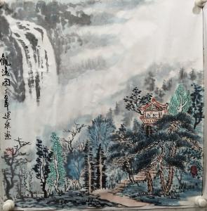 艺术品图片：艺术家赵运泉国画作品名称《观瀑图》价格2000.00 元