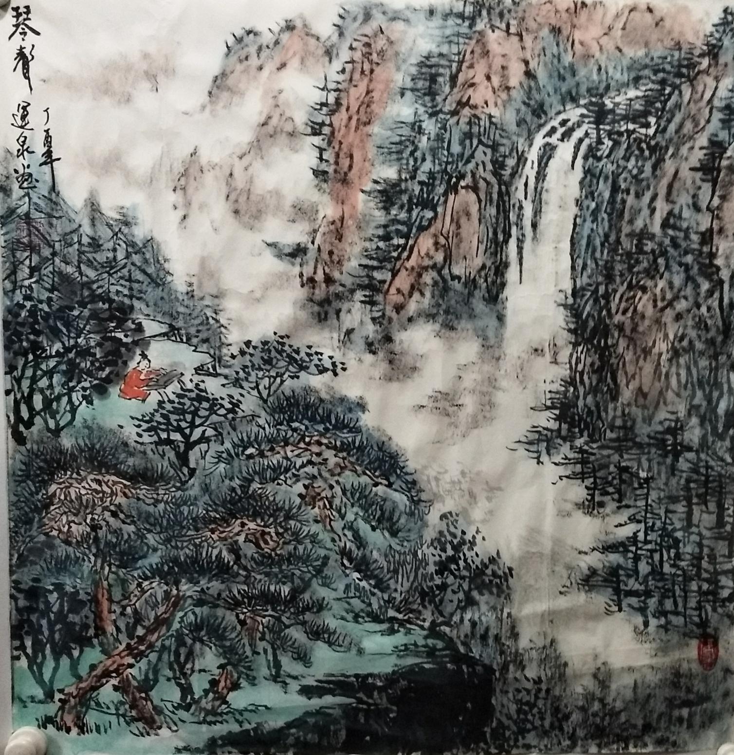 赵运泉国画作品《琴聲》