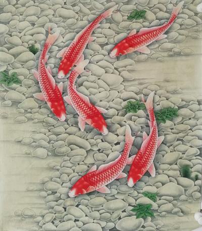 胡记领日记-经典作品，《六顺图》68*50厘米【图1】