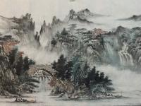 艺术家刘传军日记:191号作品第二遍设色。装裱后高1.1米，长3.1米。【图4】