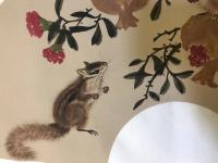 艺术家石广生日记:又瞎整出一个扇面松鼠图。今日首发【图1】