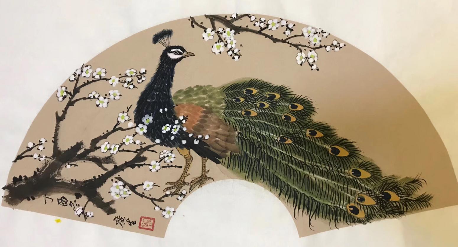 石广生国画作品《【孔雀图】作者石广生》