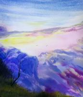 艺术家王征明日记:帝乡白云起，飞盖上天衢。王征明水意画～云【图1】