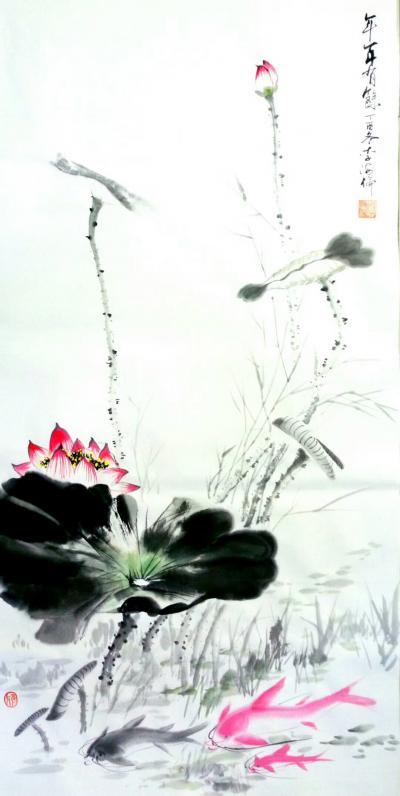 李牧日记-接天莲叶无穷碧，映日荷花别样红。李牧新作，可以订制【图1】