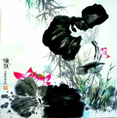 李牧日记-接天莲叶无穷碧，映日荷花别样红。李牧新作，可以订制【图2】