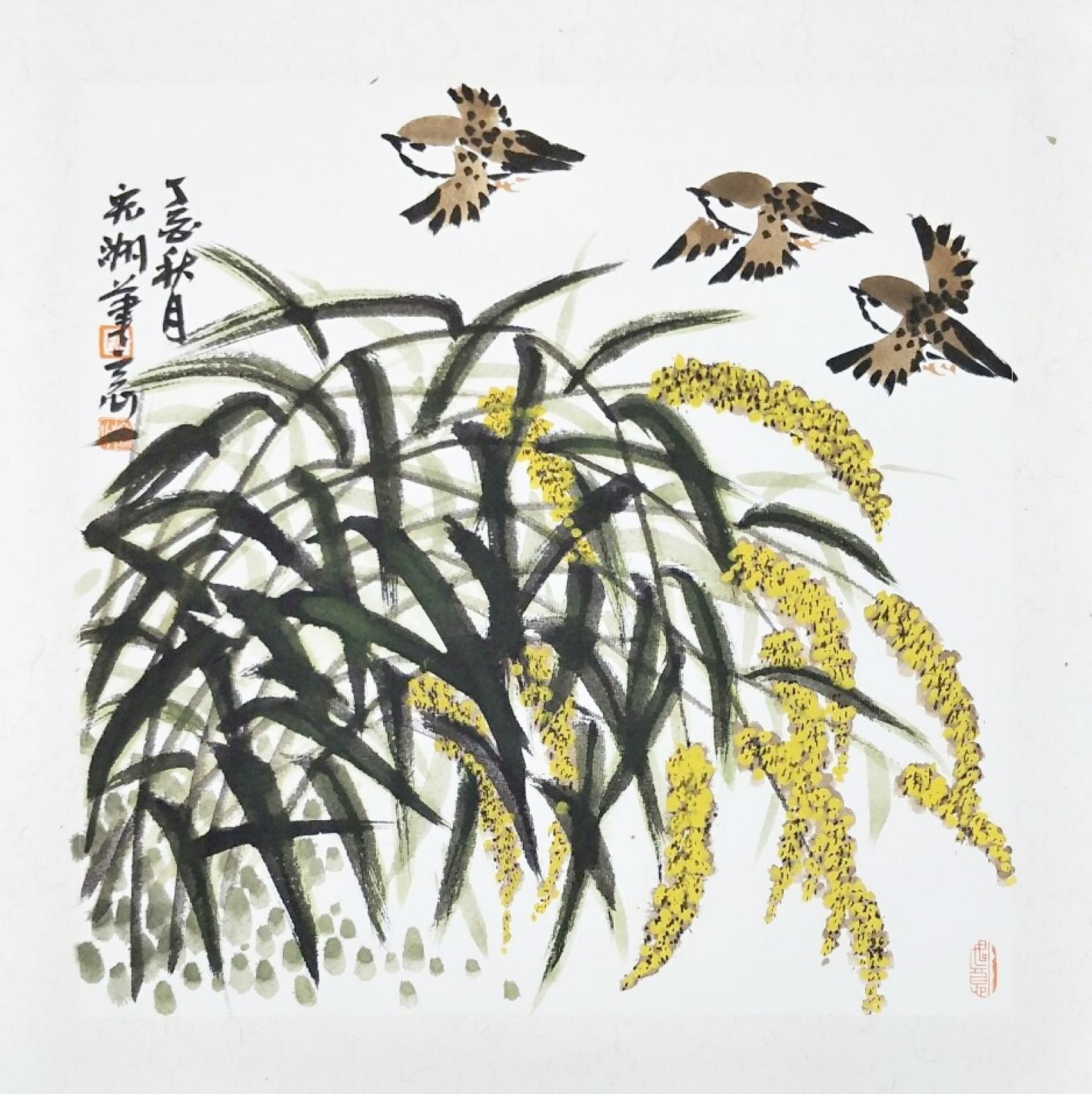 陈宏洲国画作品《金秋》