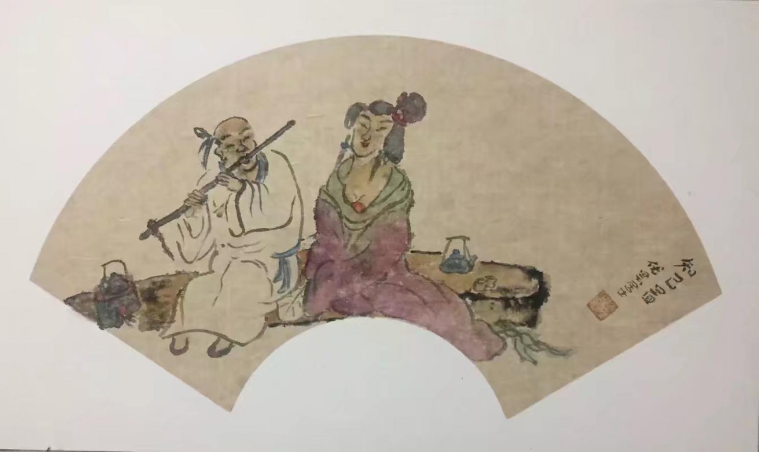 宋荣杰国画作品《知己图》