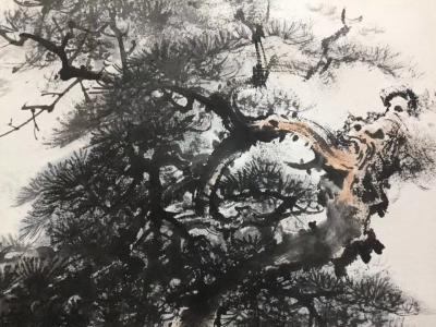 罗树辉日记-继续张家界风景系列册页。《山静松风远，秋清雾气香》今年九月，游张家界途中一景。【图4】