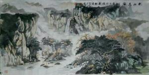 艺术品图片：艺术家张喜才国画作品名称《云岭秋谷》议价