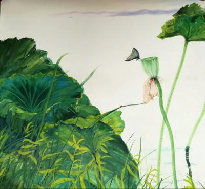 王征明日记-何处背繁红，迷芳到槛重。分飞还独出，成队偶相逢。  王征明水意画～蝴蝶。【图7】