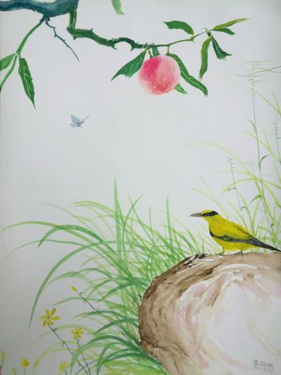 王征明日记-何处背繁红，迷芳到槛重。分飞还独出，成队偶相逢。  王征明水意画～蝴蝶。【图8】