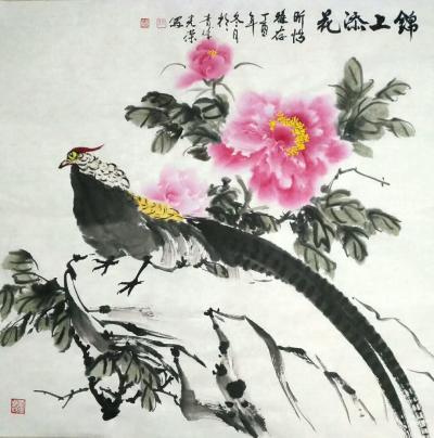 田光荣日记-四尺斗方《锦上添花》。【图1】