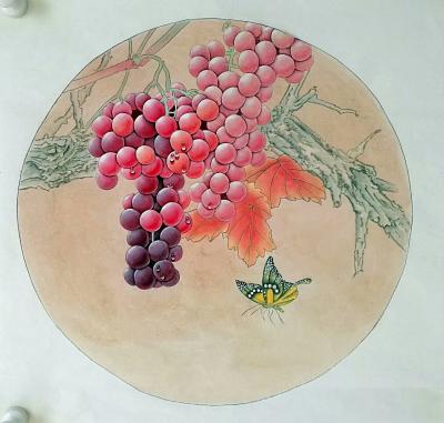 胡记领日记-斗方圆扇（斗方50*50圆直径40）欣赏【图1】