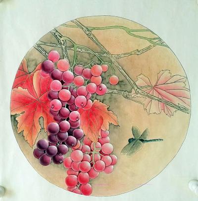 胡记领日记-斗方圆扇（斗方50*50圆直径40）欣赏【图2】