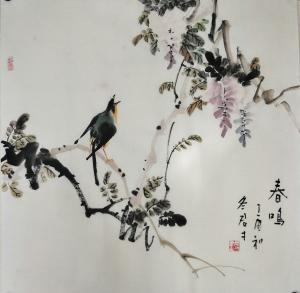 艺术品图片：艺术家田君才国画作品名称《春鸣》价格4800.00 元
