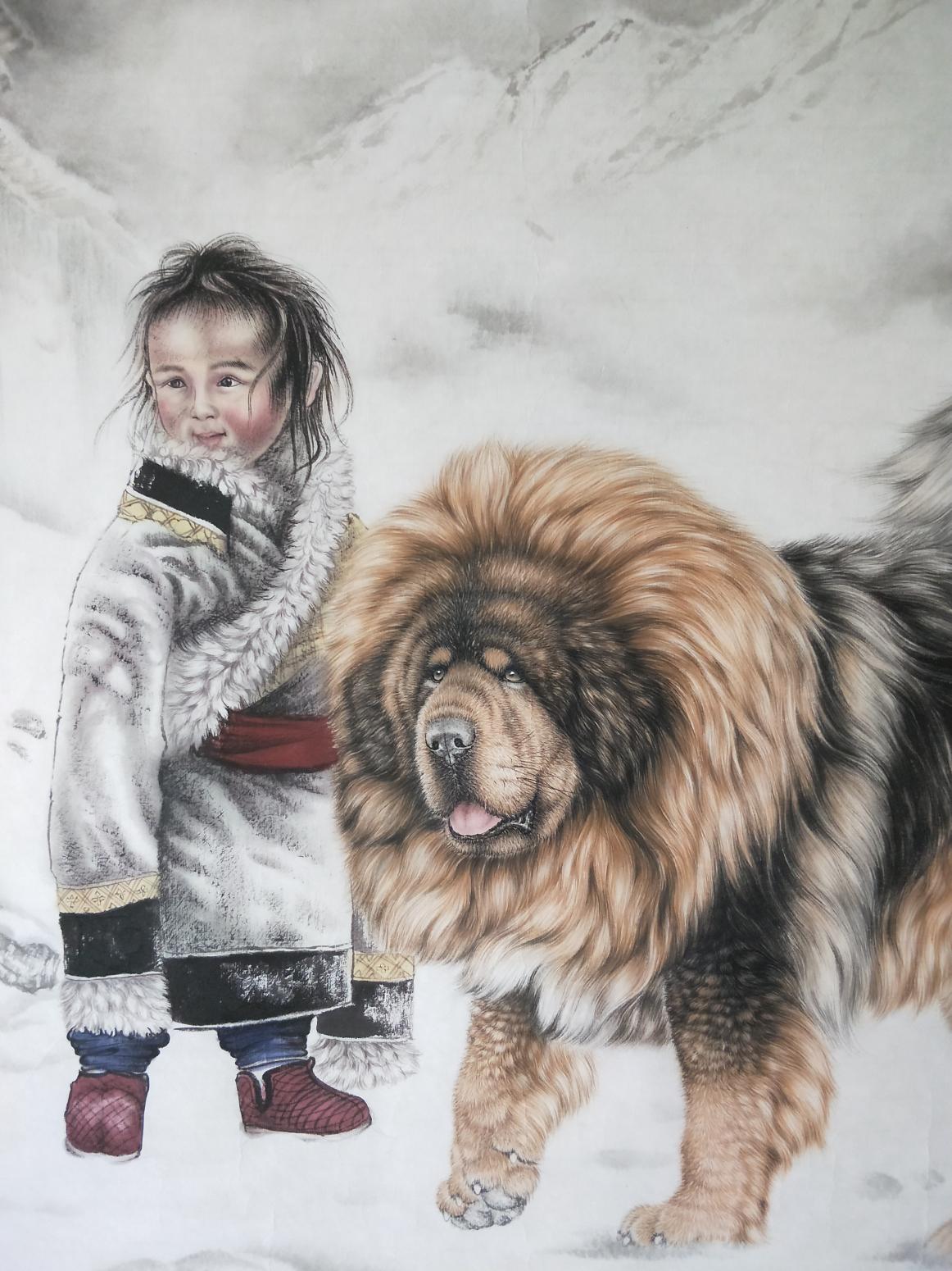 王振立国画作品《高原卫士》【图1】