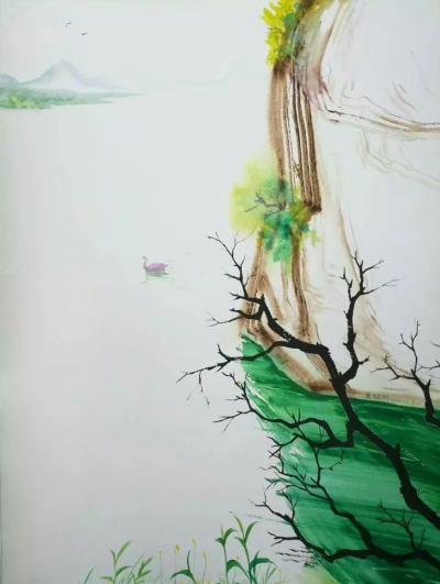 王征明日记-如果按照国画分类：水意画有花鸟、山水；如果按照西画分类：水意画有风景、花卉。【图6】