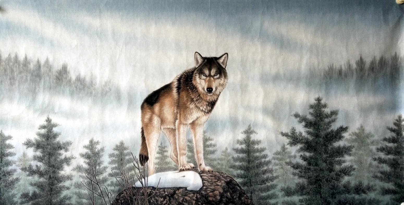 王振立国画作品《作者王振立[山高我为王]》