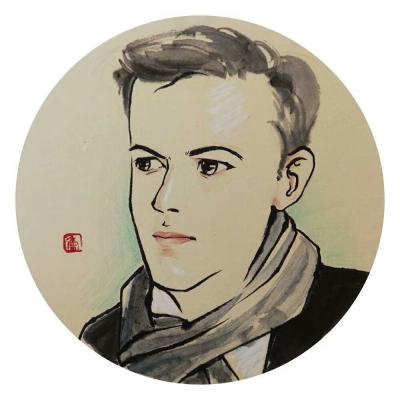 刘晓宁日记-画了几个国际朋友。香香肖像，私人订制【图1】