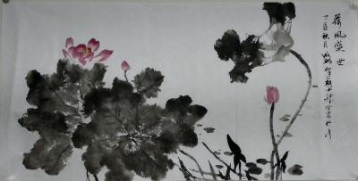 安士胜日记-半夜了，仍然在得瑟，这就是周末带来的好心情，与成敏兄、建新兄微醺挥毫，乘兴而为，【图1】