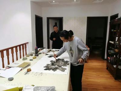 安士胜日记-半夜了，仍然在得瑟，这就是周末带来的好心情，与成敏兄、建新兄微醺挥毫，乘兴而为，【图3】