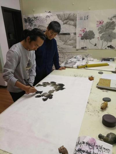 安士胜日记-半夜了，仍然在得瑟，这就是周末带来的好心情，与成敏兄、建新兄微醺挥毫，乘兴而为，【图4】