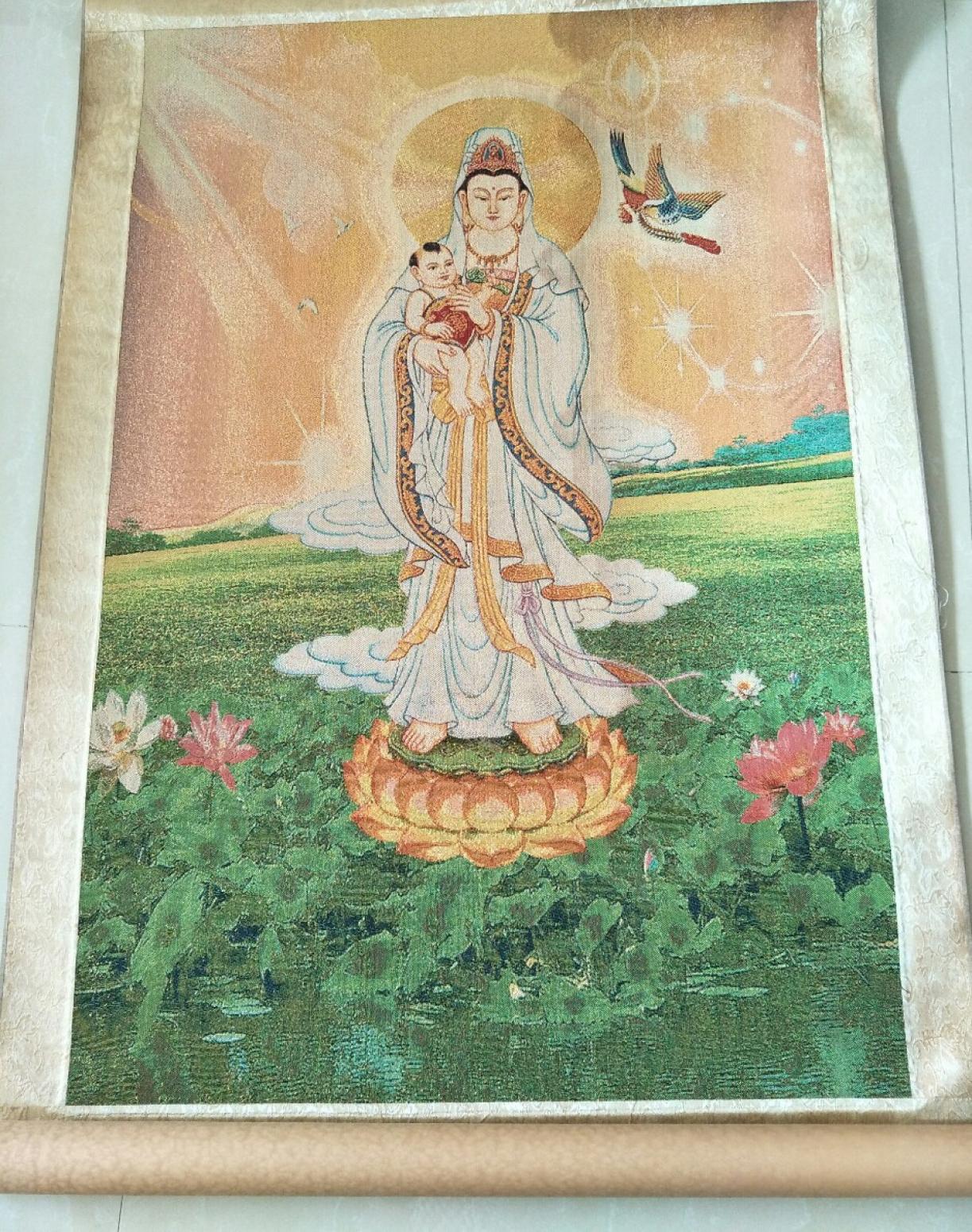 15815454429文玩杂项作品《观音送子-唐卡》