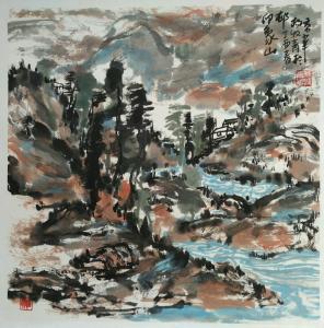 杨牧青国画作品《印象山村》价格12000.00元