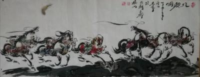 王东帝日记-八骏图（小六尺180*70）！王东帝绘画王国【图1】