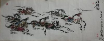 王东帝日记-八骏图（小六尺180*70）！王东帝绘画王国【图3】