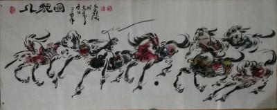 王东帝日记-八骏图（小六尺180*70）！王东帝绘画王国【图4】