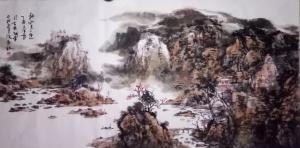 13837324046国画作品-《秋水天一色》