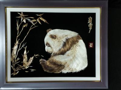 柏波日记-2017年12月4日下午3点柏波麦秆画【熊猫图(春梦)】在中泰两国商贸会上被泰国【图3】