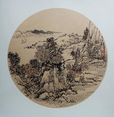 高勇利日记-50*50山水圓光卡紙【图1】