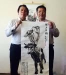 朱学东日志-感谢著名学者、画家程义伟先生为我书法作品落款易名“汉襄”赠画【图1】