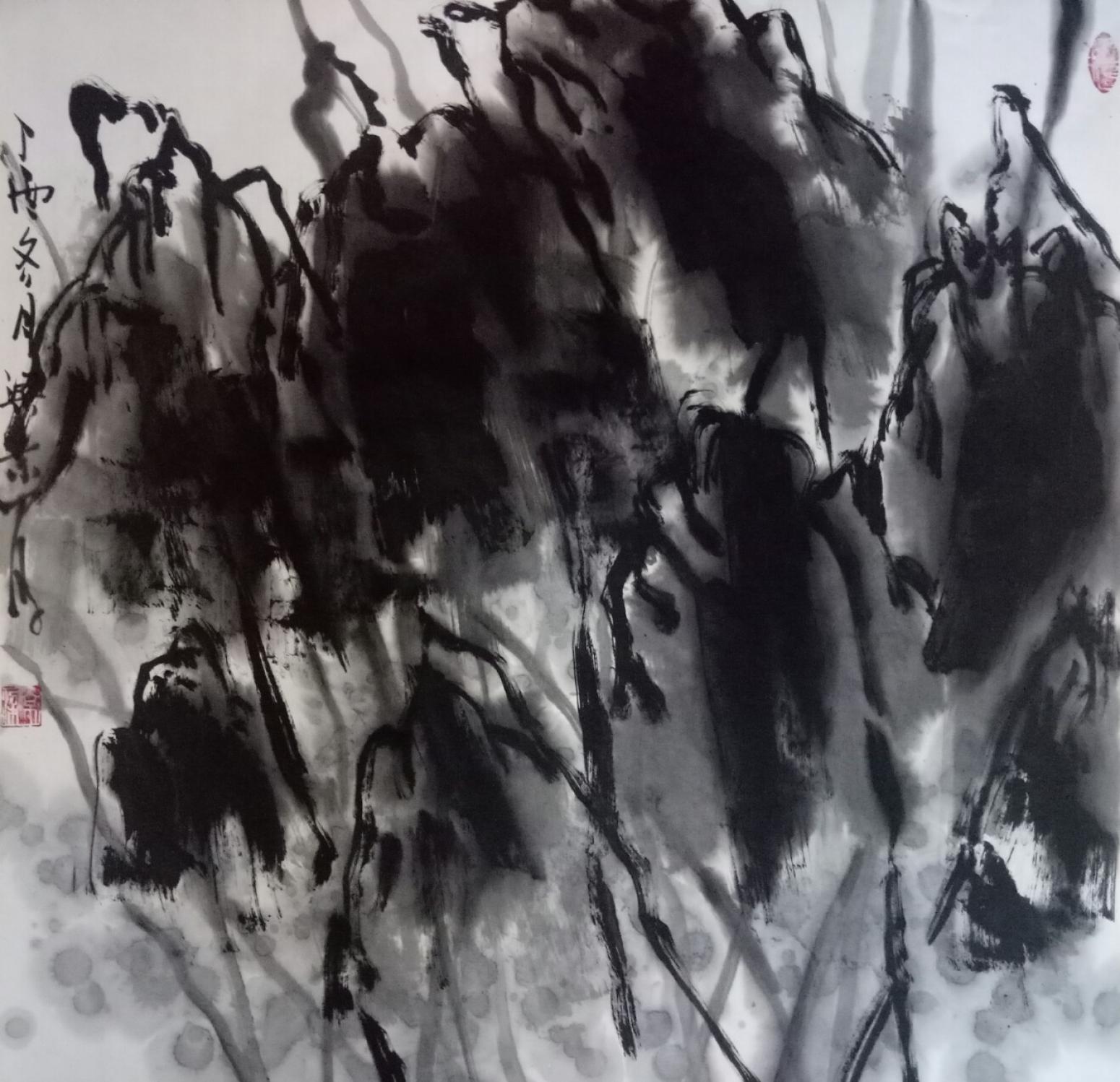 梁京国画作品《水墨》