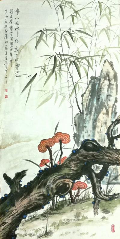 苏进春日记-海南护元堂国画灵芝图【图4】