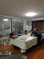 艺术家郑诚日记:与宝鸡画家田老师一起挥亳泼墨学习交流……【图0】