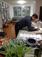 艺术家郑诚日记:与宝鸡画家田老师一起挥亳泼墨学习交流……【图1】