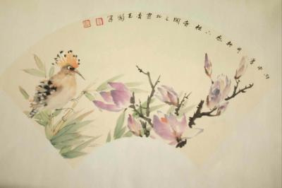 李玉凤日记-花鸟扇面【图1】