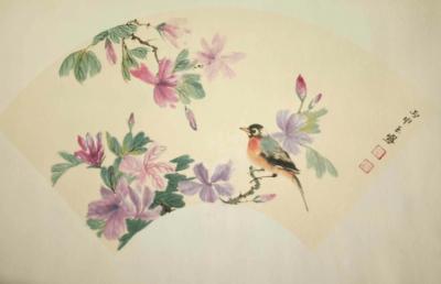 李玉凤日记-花鸟扇面【图2】