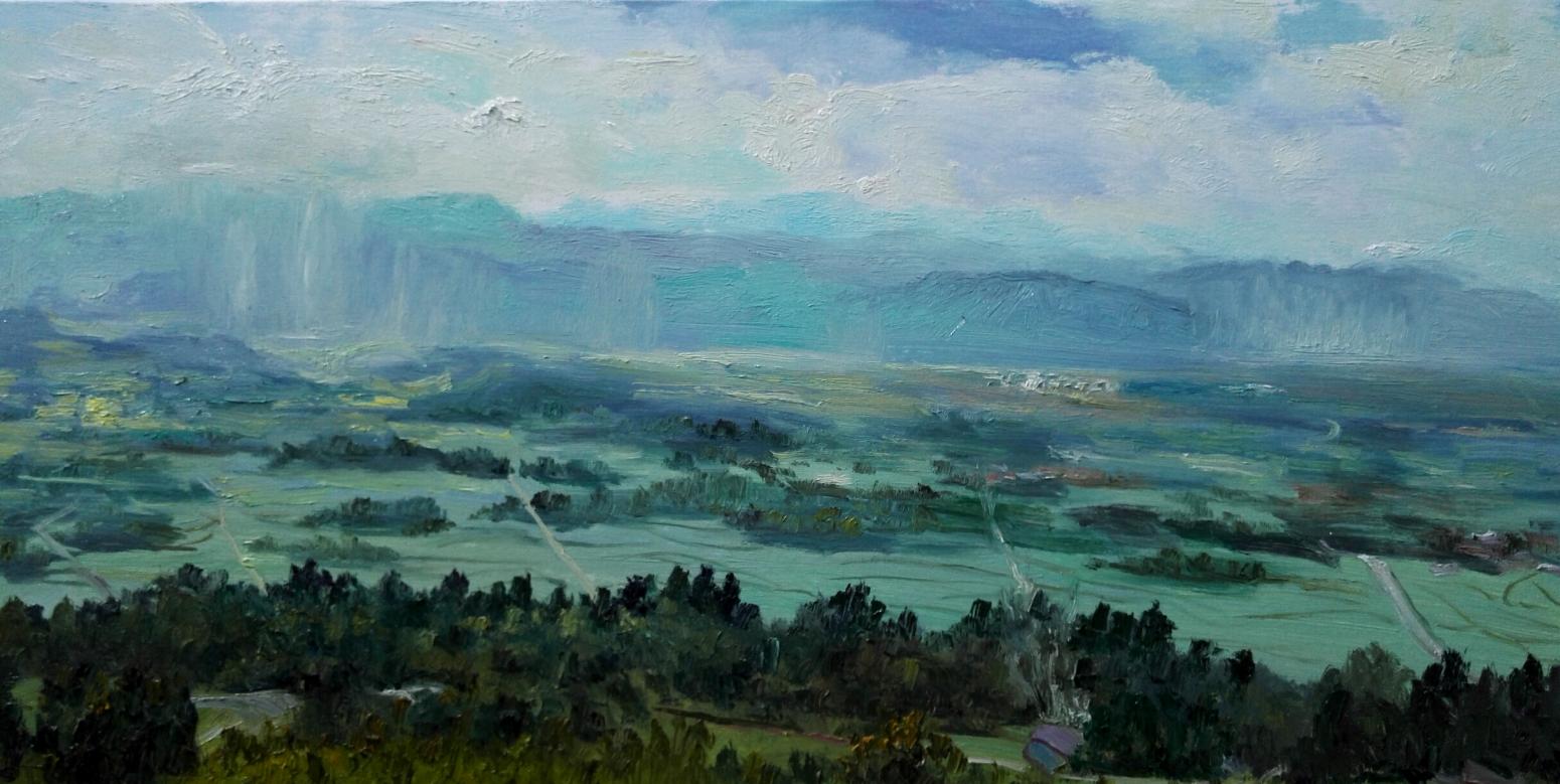 戴建华油画作品《写生云南腾冲界头》