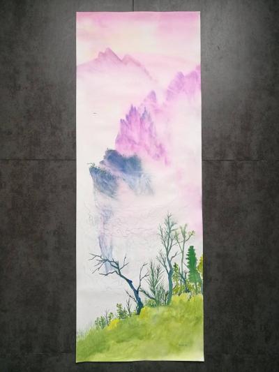 王征明日记-王征明水意画，霞光系列作品【图4】