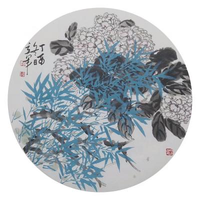 王立军日记-四尺对开团扇作品【图1】