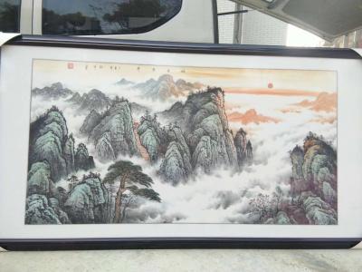 李振军日记-旭日东升，客户已经装裱好，反馈照片。【图2】