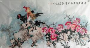 艺术品图片：艺术家邢坤国画作品名称《富贵吉祥春满园》议价