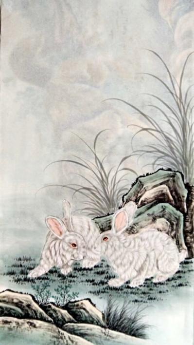 石海博日记-双兔，石海博新作，今日完成【图1】